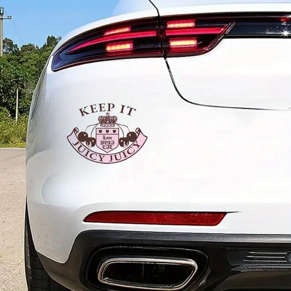 🩷 JUICY COUTURE Keep It Juicy Pink Vinyl Waterproof Decal Sticker NEW